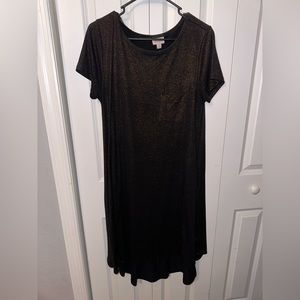Lularoe Dress. Size in pictures. Like a brown metallic color